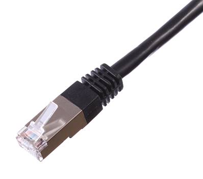 CORDON RJ45 CAT 6A BLINDE SFTP LSZH NOIR 2 METRES