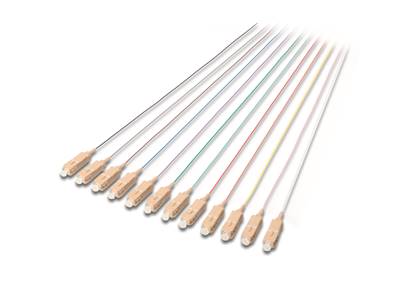 LOT DE 12 PIGTAIL COULEUR LC MULTIMODE OM2 2 METRES